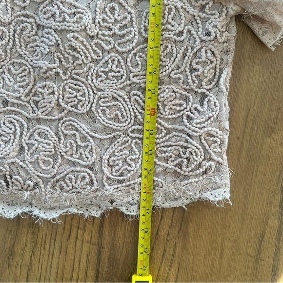 Zara Trafaluc Lace Blouse Crop Shirt Zip Back Blush Pink Women’s Size Small - Picture 8 of 10
